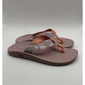 Chaco Womens Flip Flop Sandals Pink Gray Strap Thong Comfort Outdoor Size 7